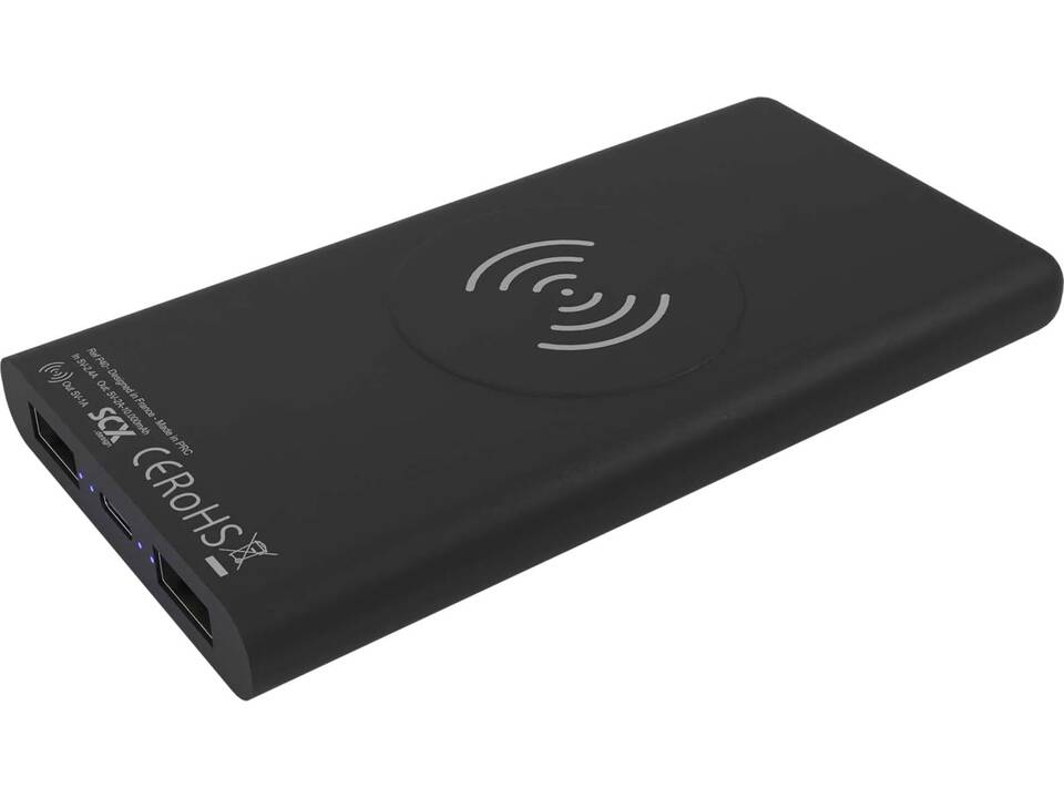 SCX.design P40 10.000 mAh draadloze rubberen powerbank met oplichtende boodschap 1