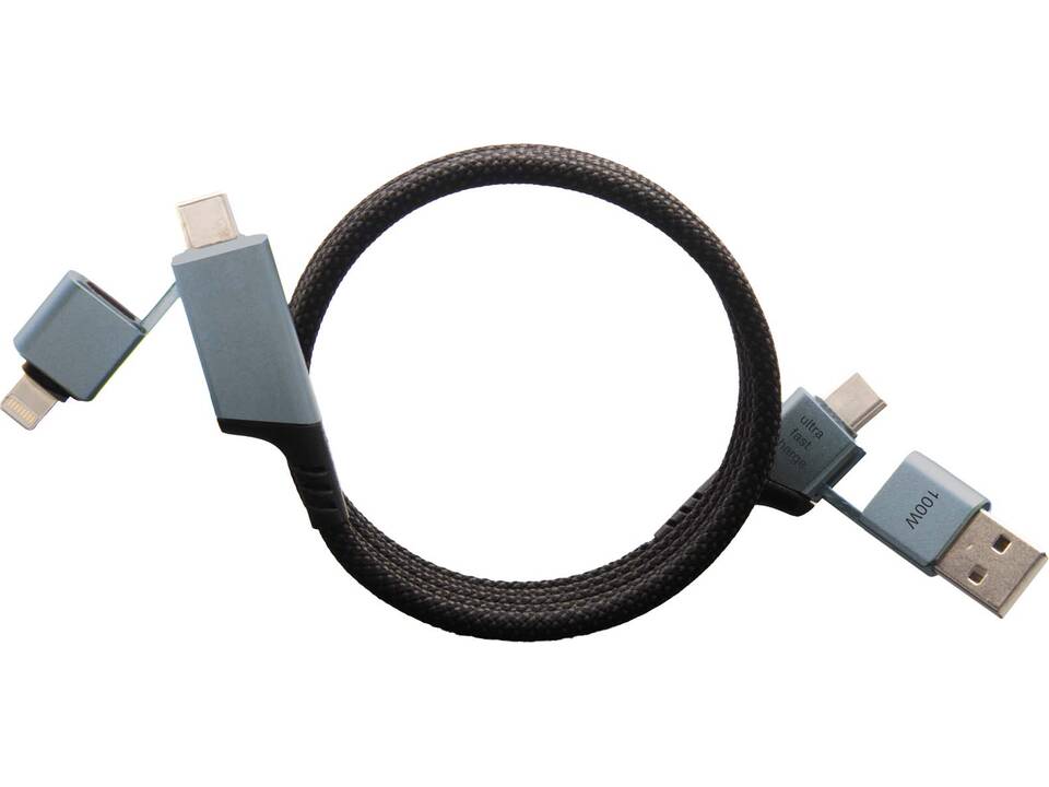 SCX.design C52 4 in 1 rPET magnetische ultrasnelle oplaadkabel van 100 W 2