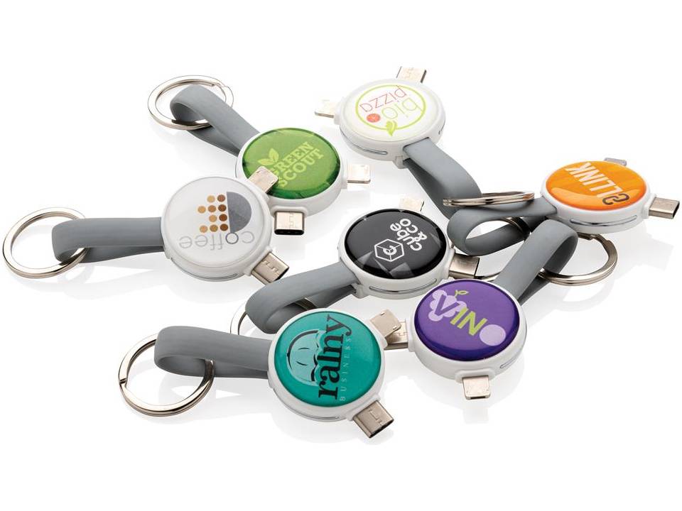 3-in-1 kabel connector sleutelhanger voor iOs en Android 9