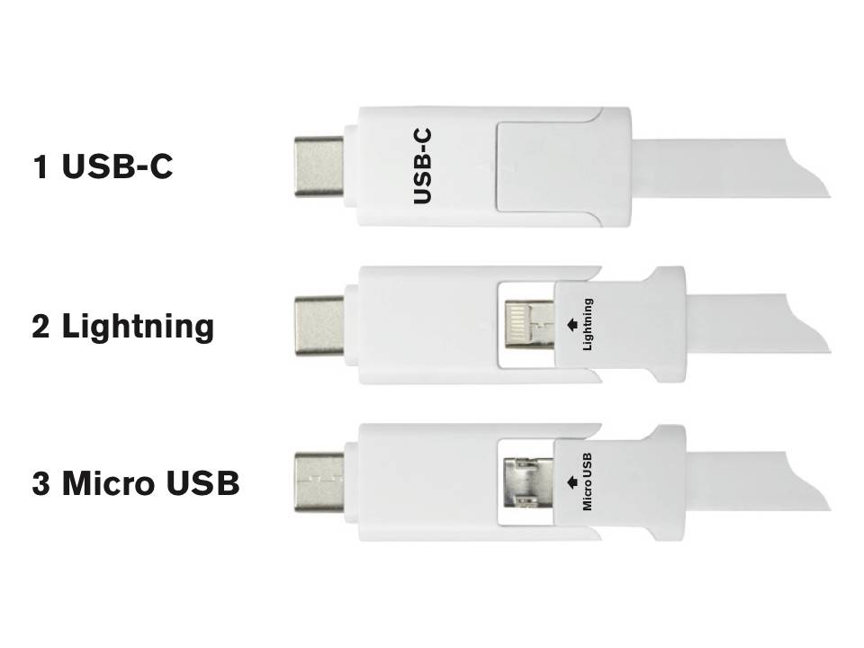 3 in 1 combi adaptor (USB-C, iPhone, Android) 1