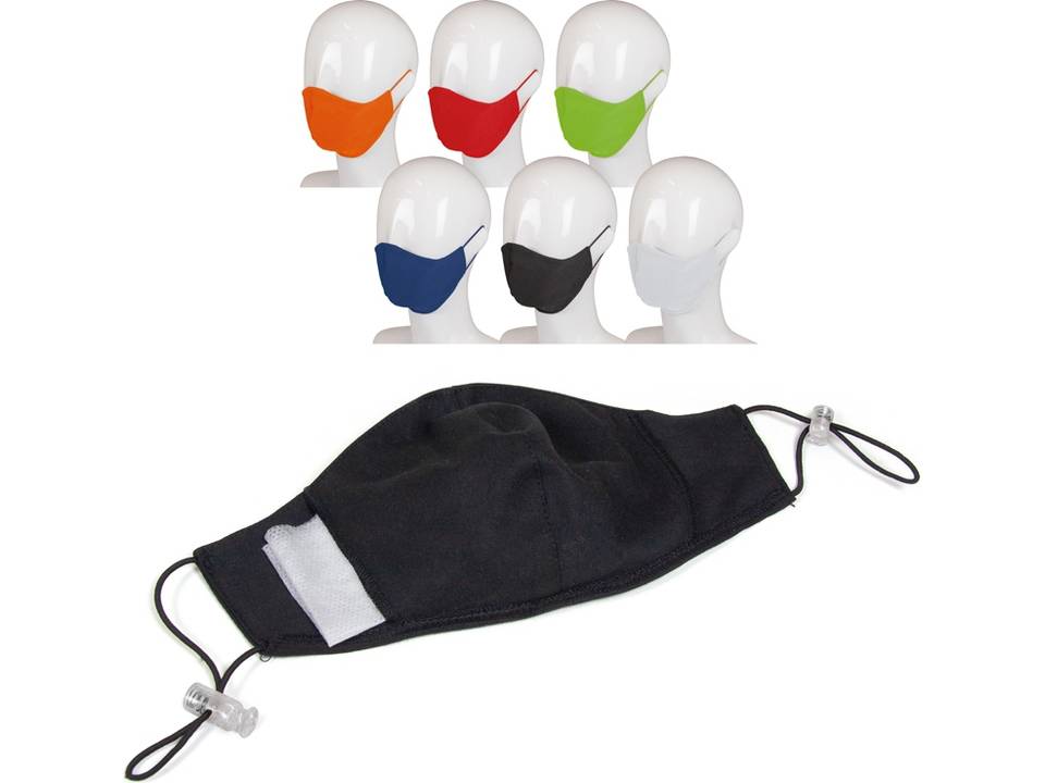 3-laags katoenen mondmasker met ruimte voor filter