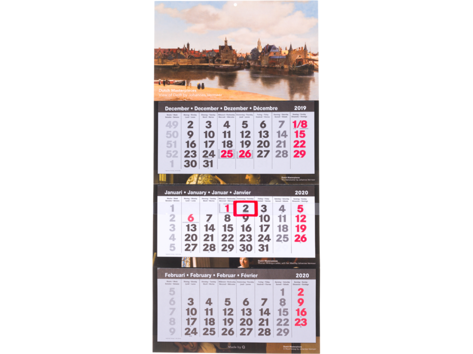 3-maand Lux kalender all over