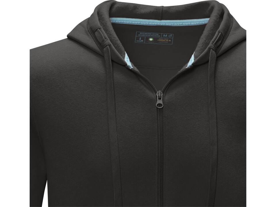 Ruby heren GOTS biologische GRS-gerecyclede hoodie met volledige rits 17