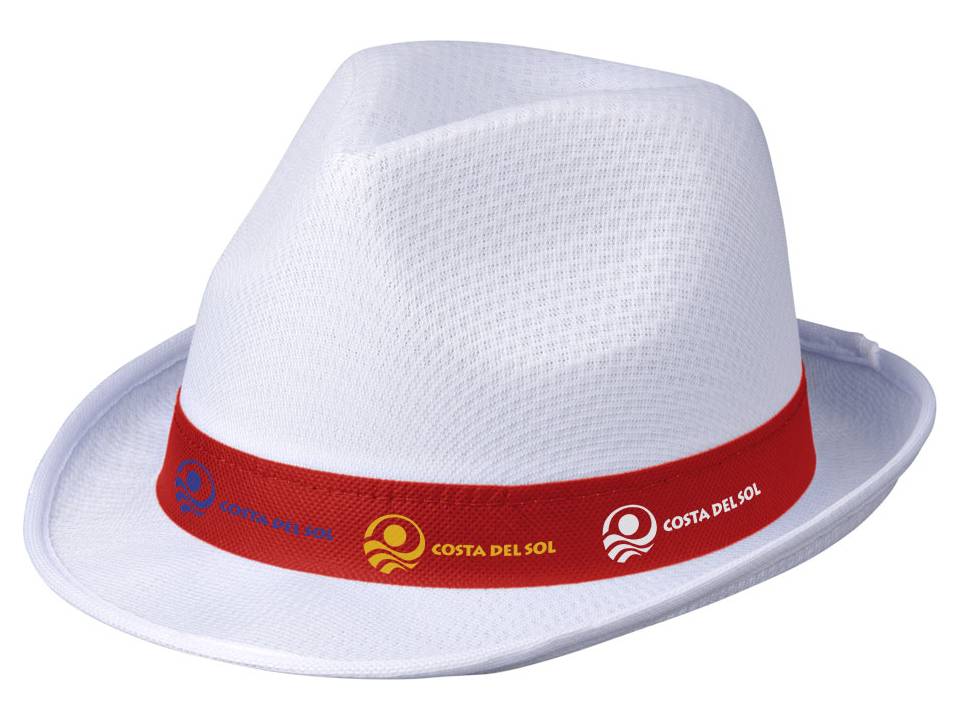 Witte Trilby hoed met gekleurd lint naar keuze 8