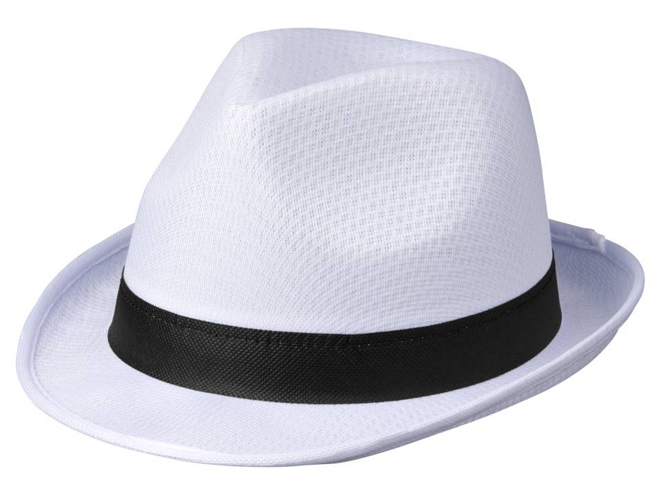 Witte Trilby hoed met gekleurd lint naar keuze 1