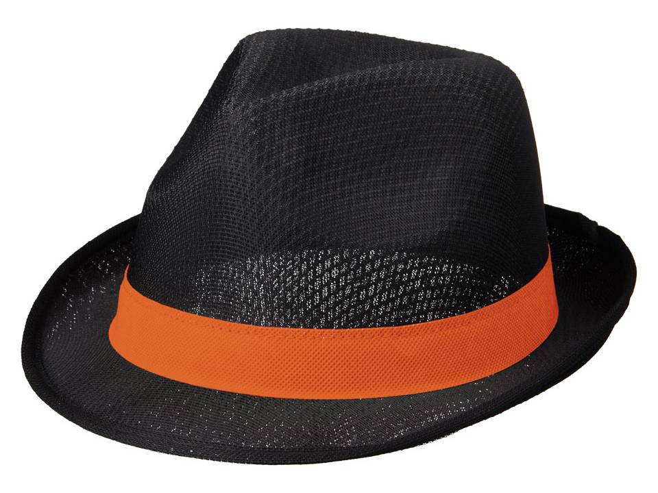 Zwarte Trilby hoed met gekleurd lint naar keuze 2