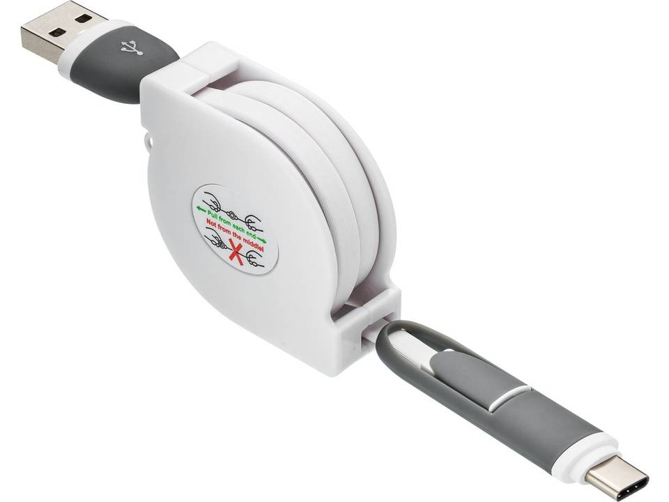 3-in-1 oplaadkabel met haspel 1