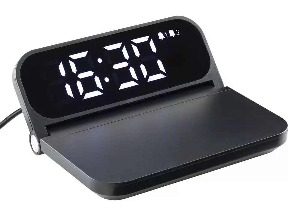 Snelle draadloze oplader met wekker - 15W 9