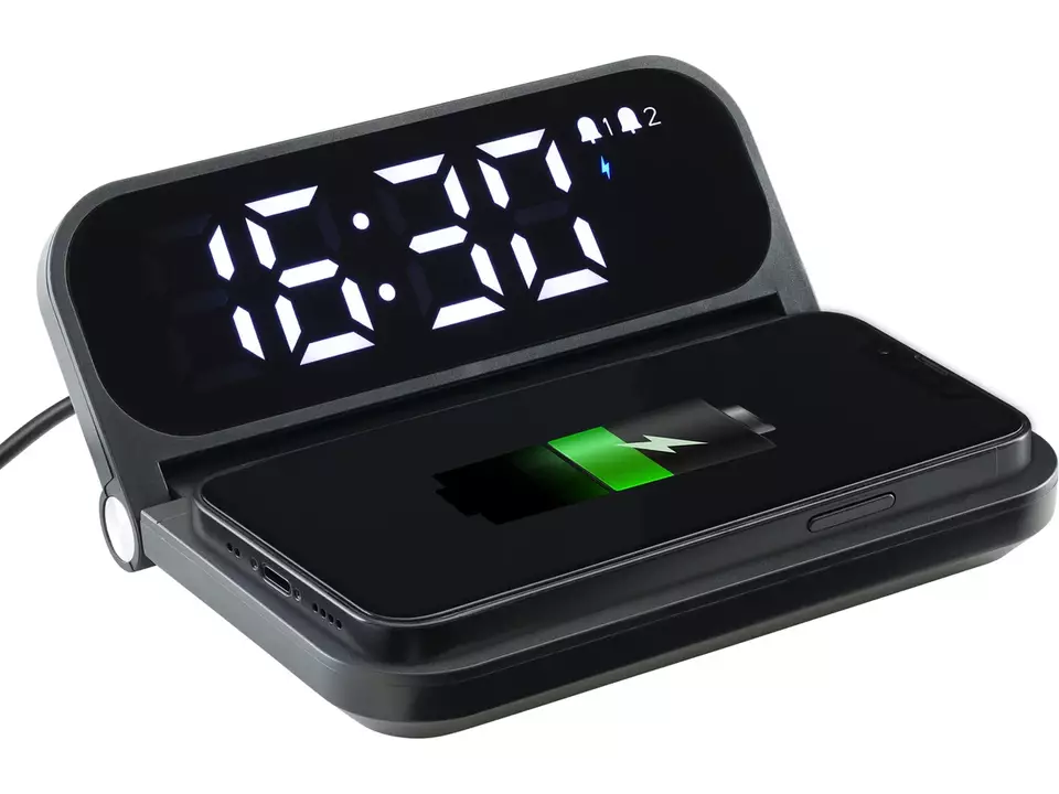 Snelle draadloze oplader met wekker - 15W 6