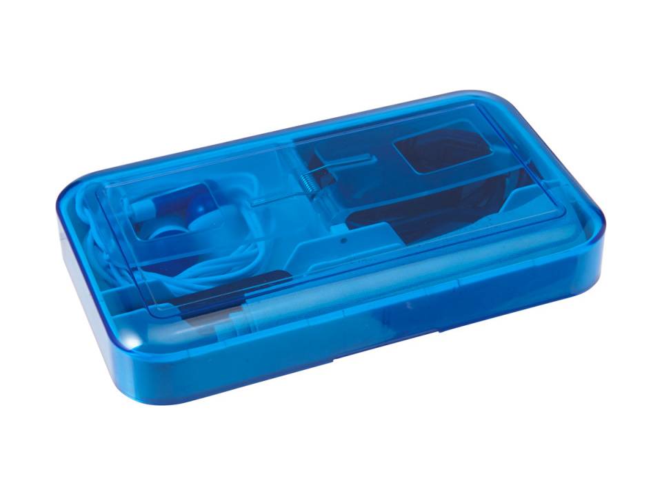 Telefoonset met stylus, microvezel doekje, USB kabel en oordopjes 1