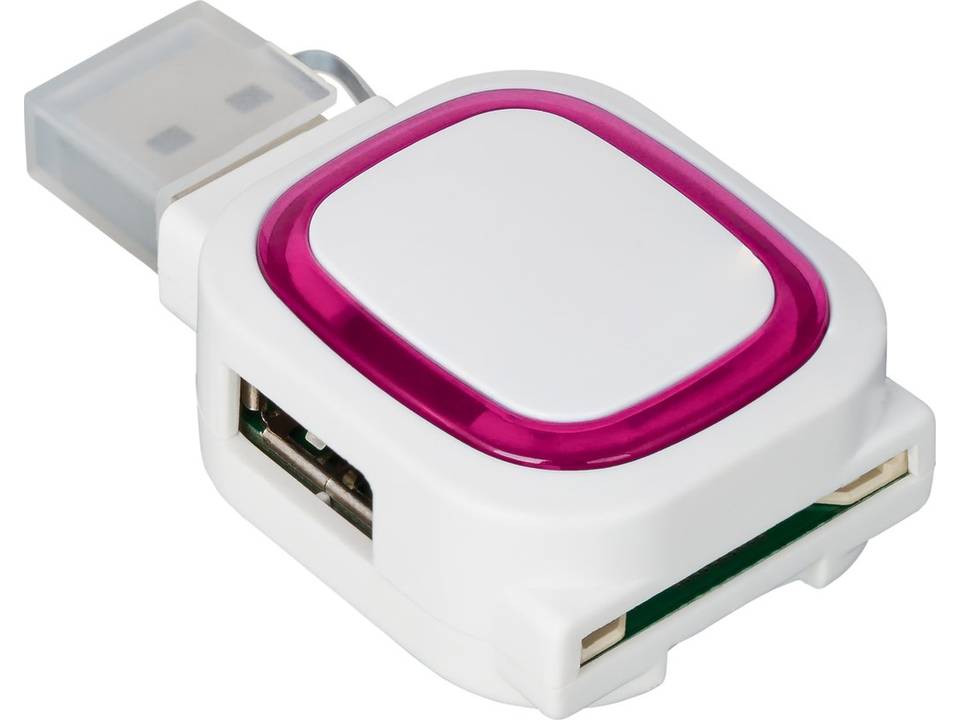USB-hub met 2 aansluitingen en kaartlezer 10