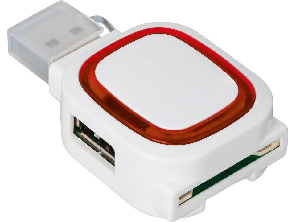 USB-hub met 2 aansluitingen en kaartlezer 7