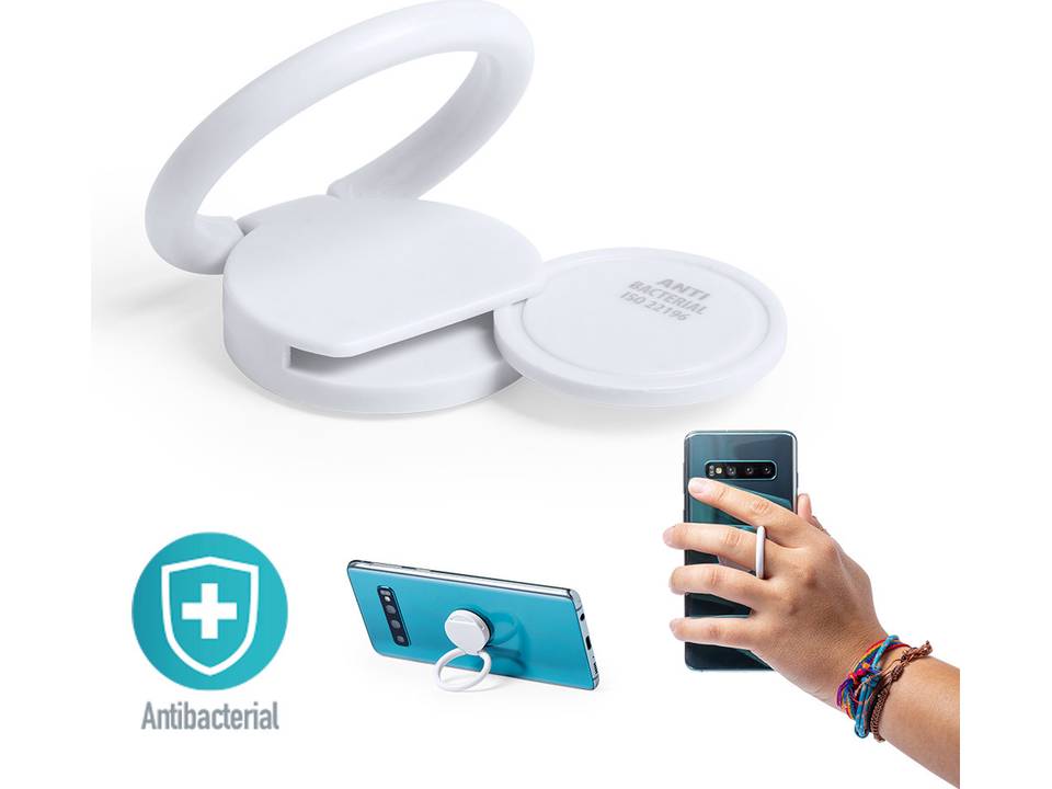 Antibacteriële smartphone houder met winkelwagen muntje 1