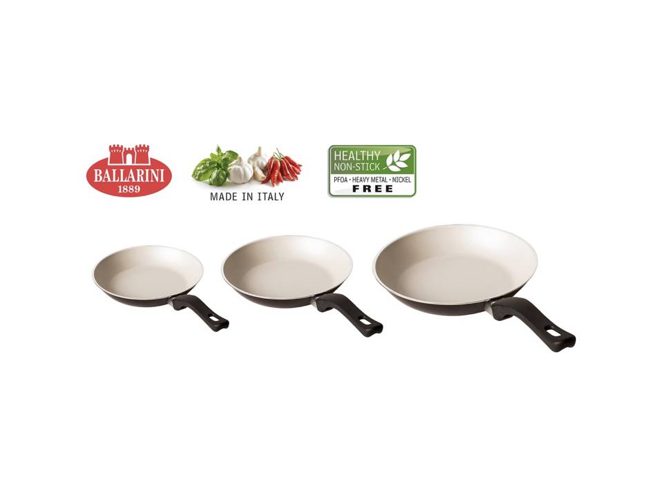 Ballarini Crème set Koekenpannen 20, 24 en 28 cm