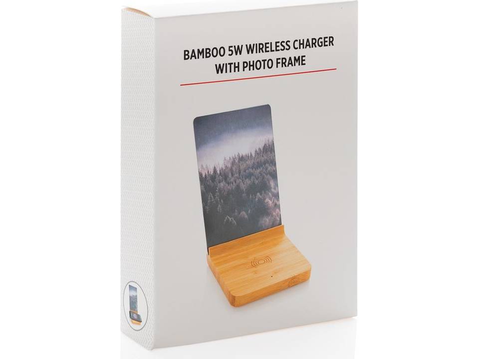 Bamboe draadloze oplader met fotolijst - 5 W 8