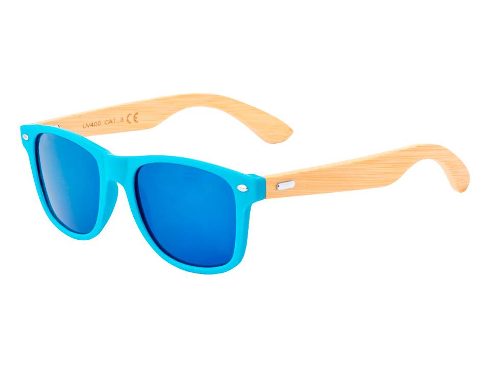 Bamboe zonnebril met gekleurde glazen 1