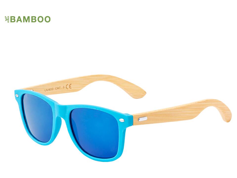 Bamboe zonnebril met gekleurde glazen