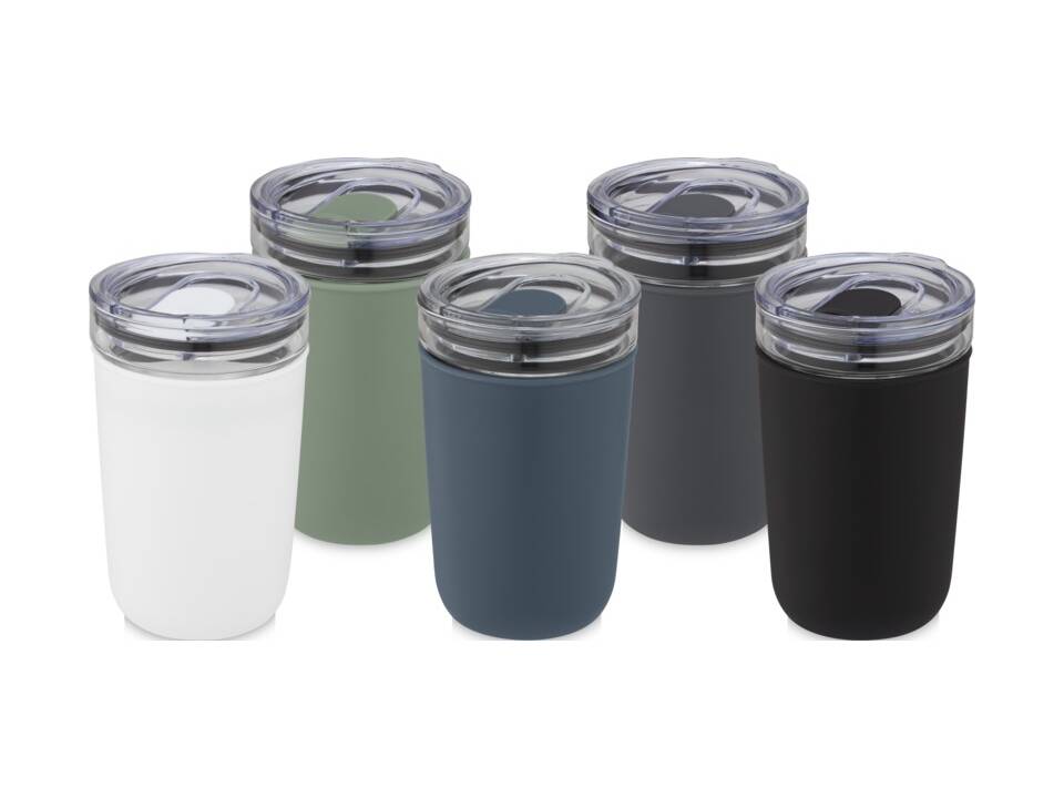 Bello glazen beker met buitenwand van gerecycled plastic - 420 ml