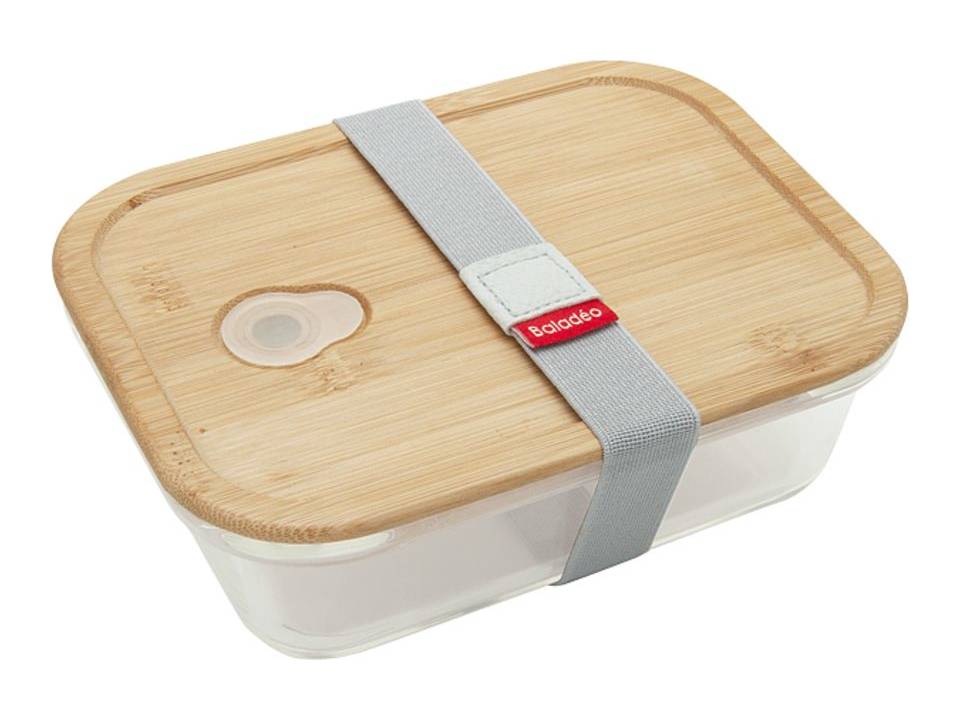 Bento lunchbox van Borosilicaatglas met bamboe deksel