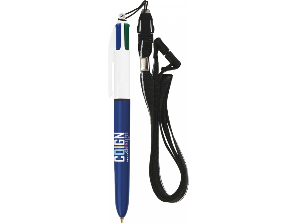 BIC 4 Colours balpen + lanyard