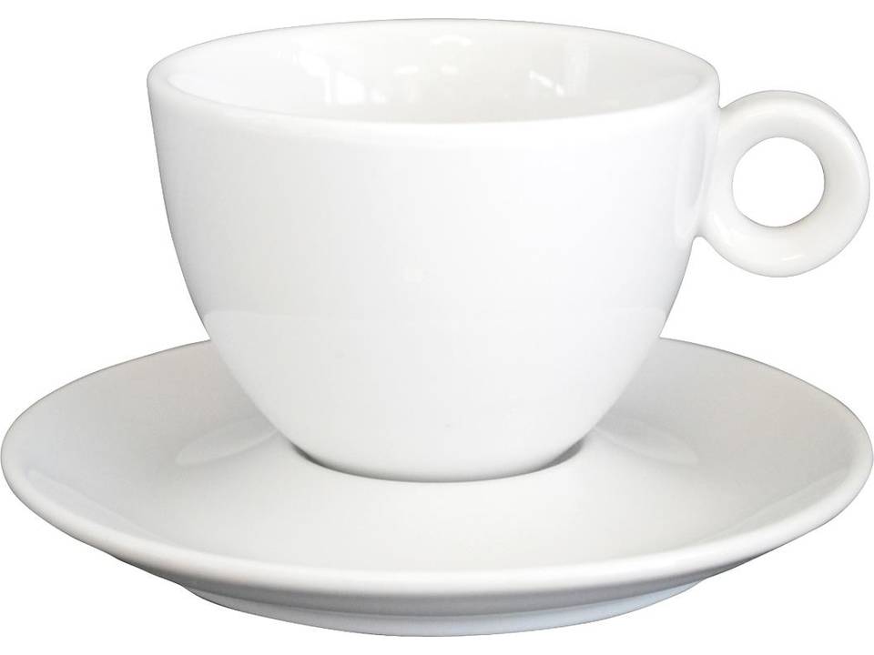 Cappuccino koffiekopje met ondertasje wit