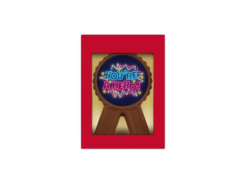 Chocolade medaille - eigen design bedrukking 2