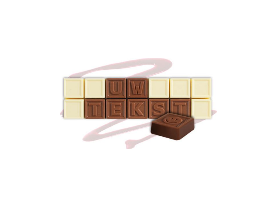 Chocotelegram 14 chocolade letters - eigen tekst