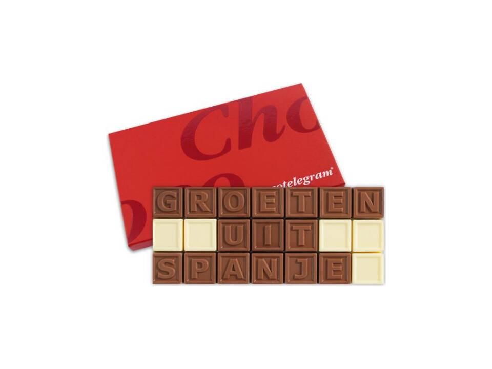 Chocotelegram 21 chocolade letters - eigen tekst 4