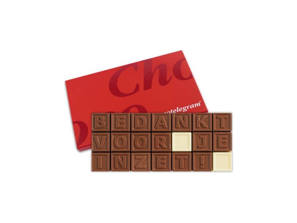 Chocotelegram 21 chocolade letters - eigen tekst 6