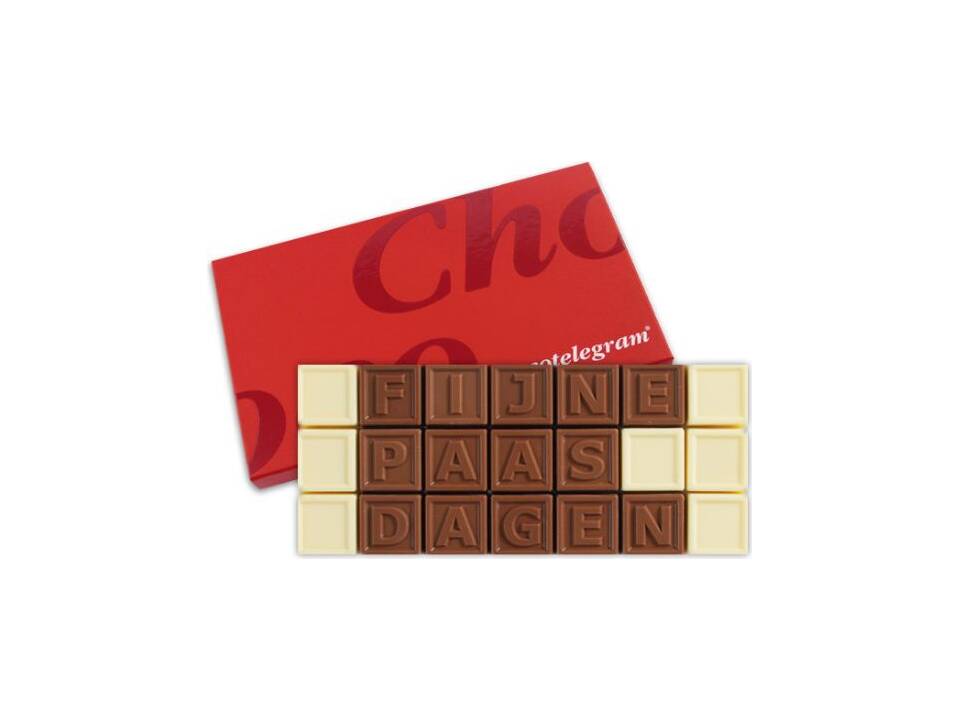 Chocotelegram 21 chocolade letters - eigen tekst 2