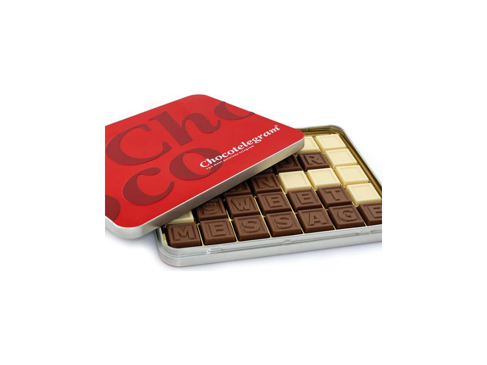 Chocotelegram 35 chocolade letters - eigen tekst 2