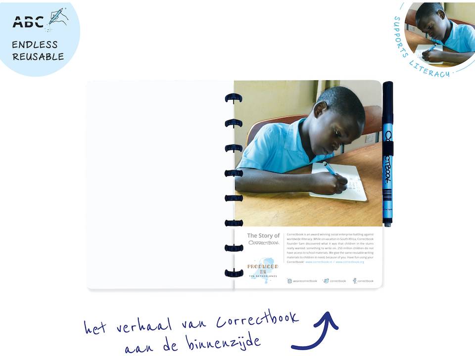 Correctbook - uitwisbare en herbruikbare notitieboek A5 5