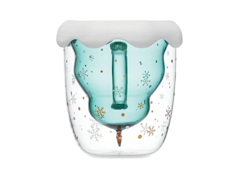 Dubbelwandige borosilicaat mok Kerst 6