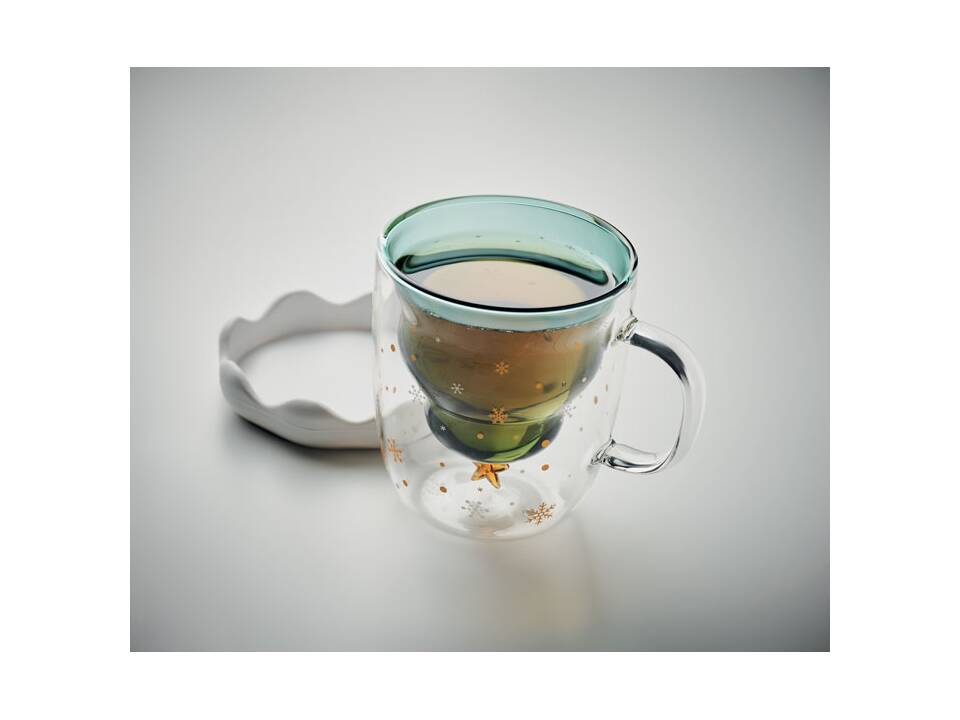 Dubbelwandige borosilicaat mok Kerst 3