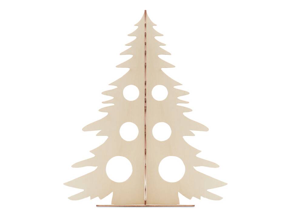 Houten kerstboom met 6 waterverf kleuren 2