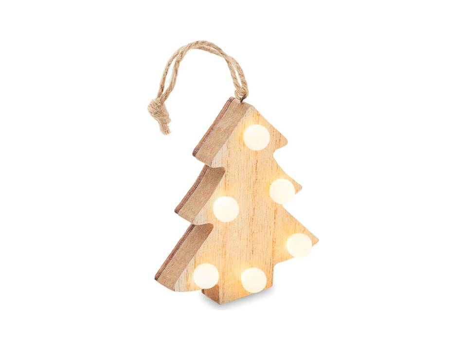 Houten kerstboom met lichtjes 4