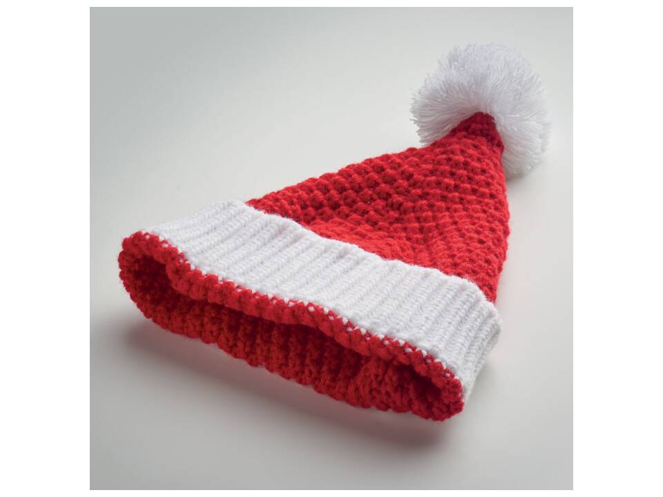 Hippe kerstmuts met pom pom 1