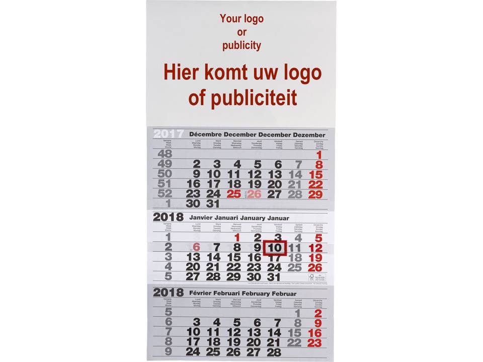 Rijk Krijgsgevangene Wereldvenster Driemaand kalender Jumbo Promo - Pasco Gifts