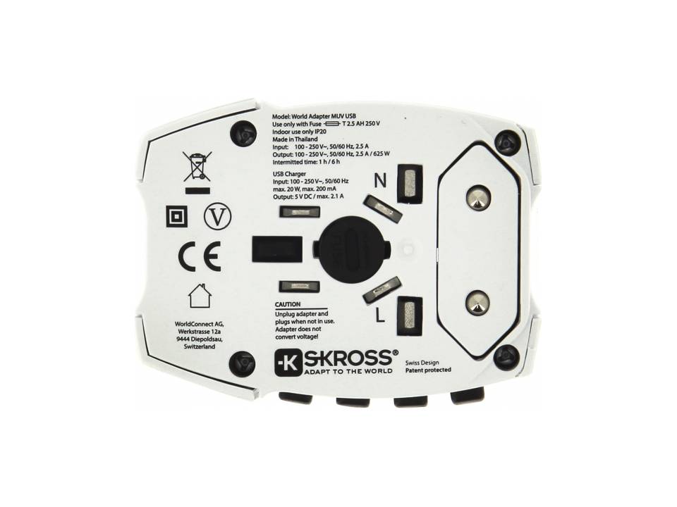 Skross Wereldwijde MUV USB-adapter 3
