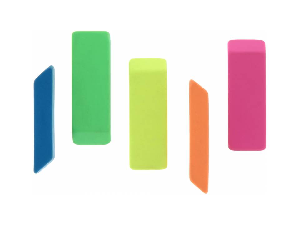 5 gommen in neonkleuren 3