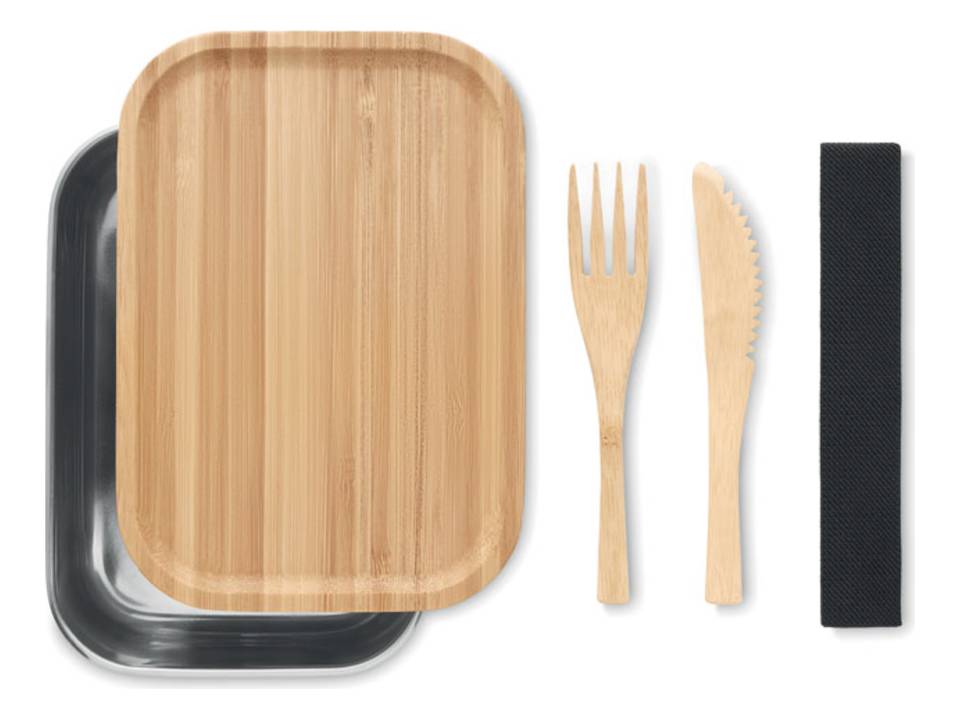 Duurzame lunchbox met bamboe deksel 1