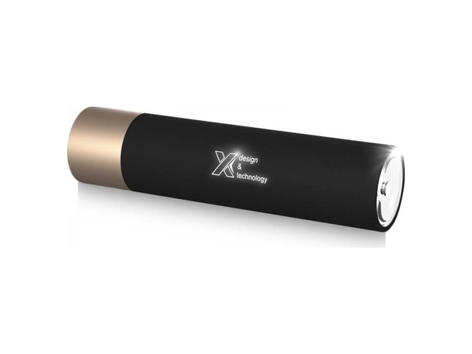 Zaklamp powerbank met oplichtend logo - 2500 mAh 1