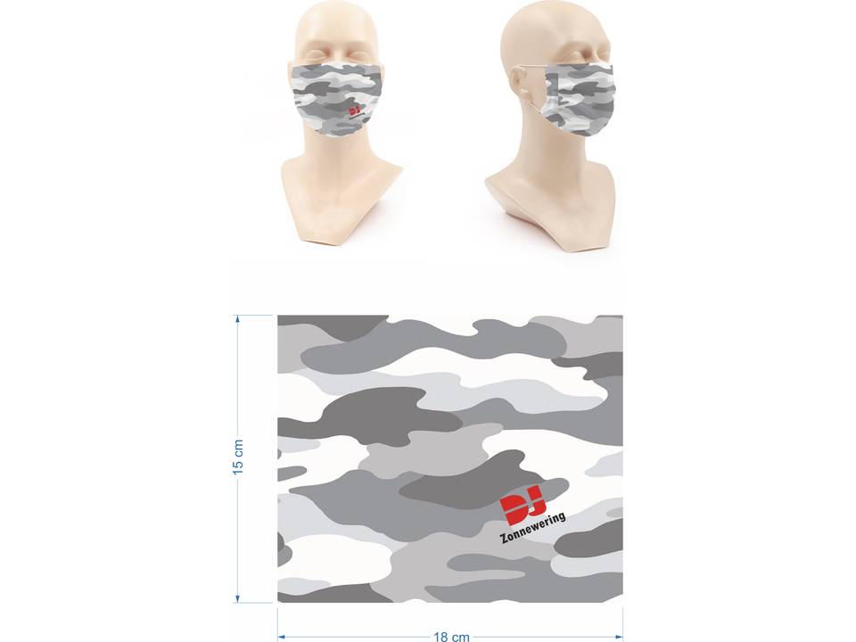 Wasbaar stoffen mondmasker met bedrukking naar keuze 27
