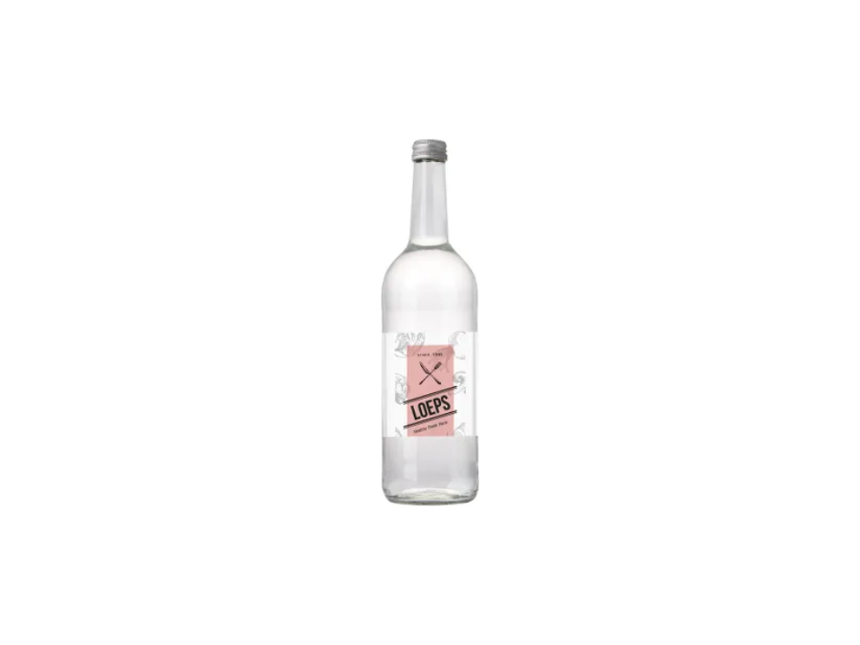 Glazen fles met 750 ml bronwater