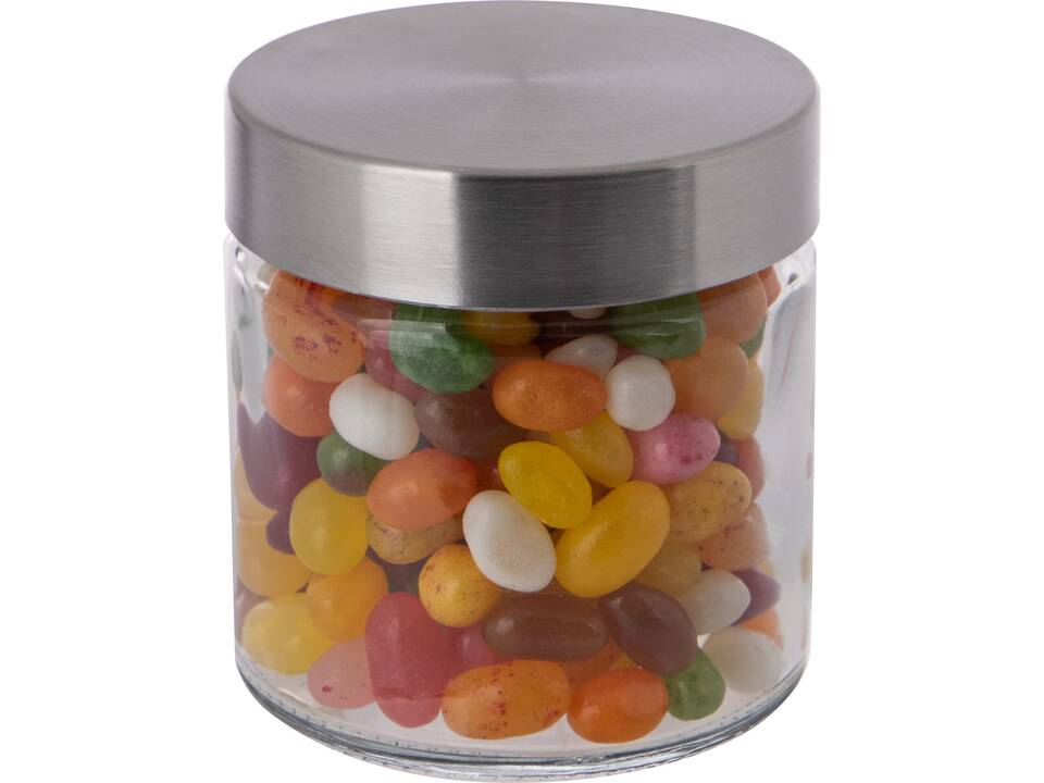 Glazen pot 0,35 liter gevuld met Jelly beans 1