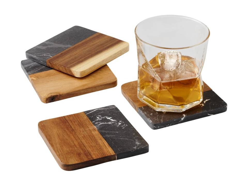 Harlow onderzetters van marmer en hout