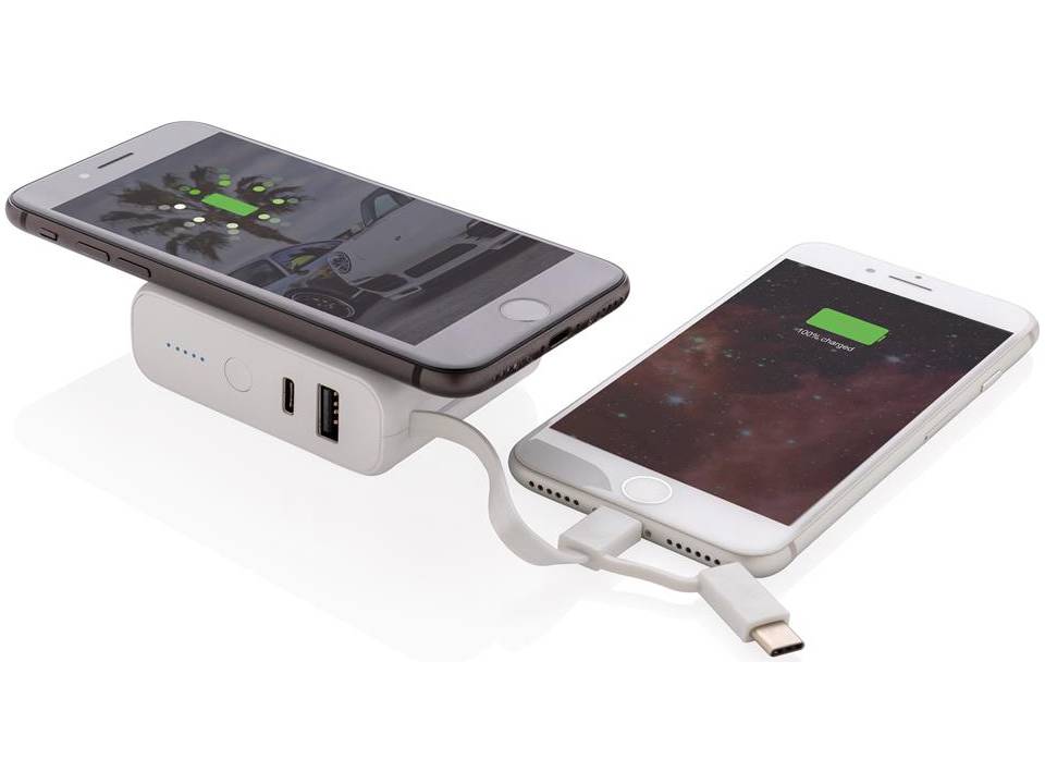 High-Tech powerbank met extra draadloze oplaadfunctie