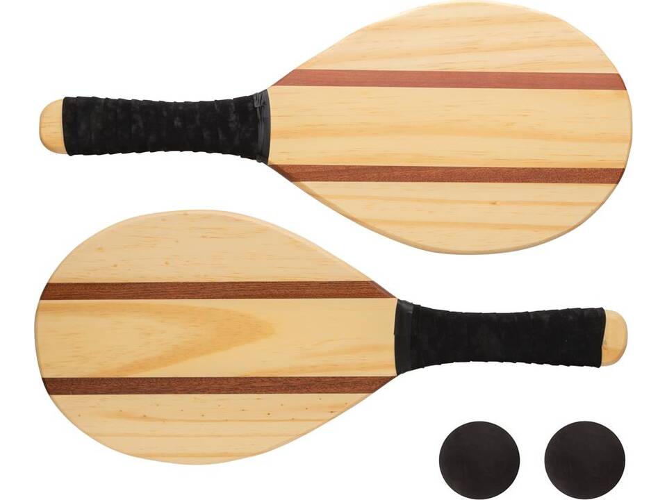 Houten frescobol tennis set