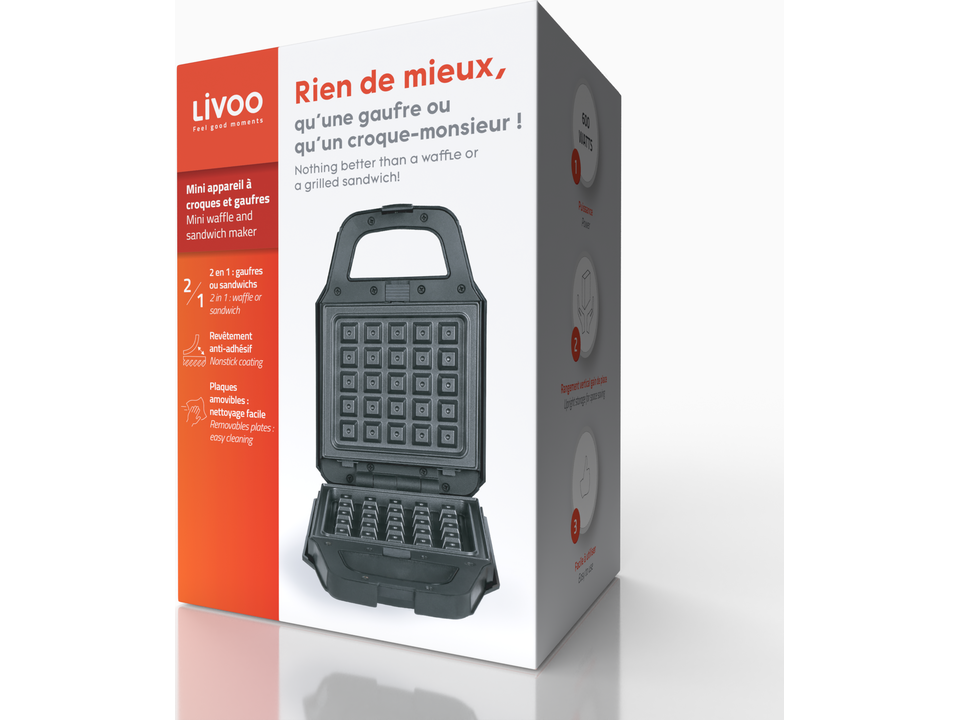 Livoo Mini wafelijzer en croque maker 7