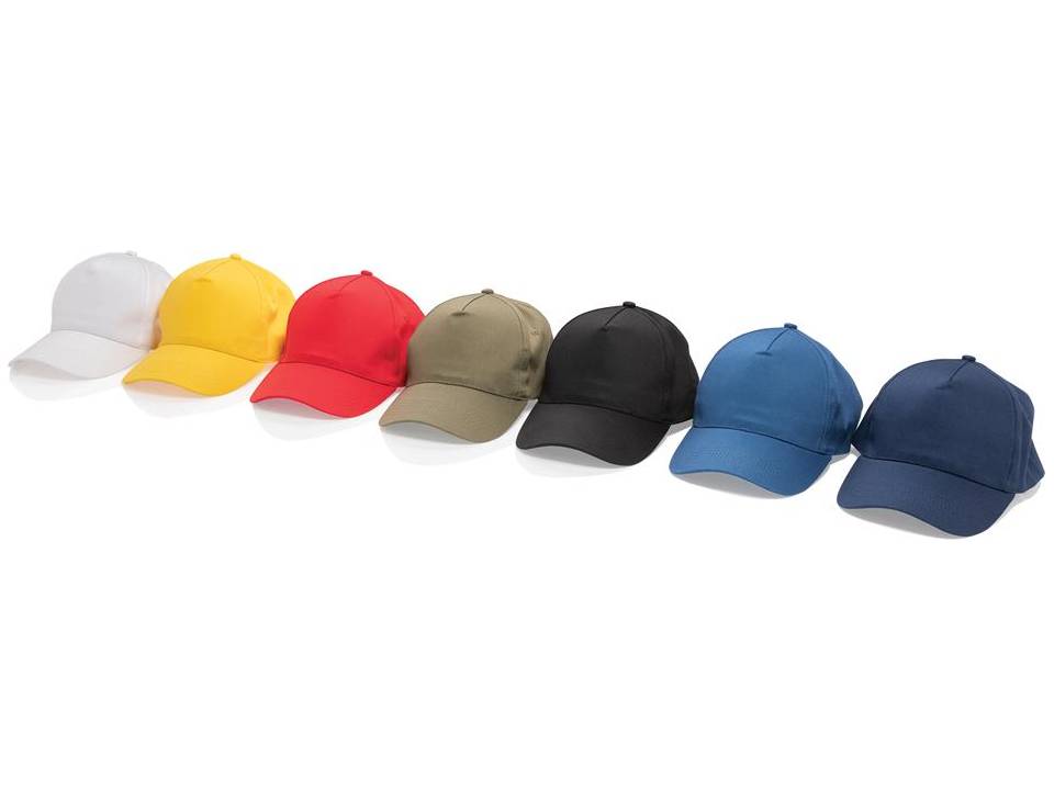 Impact 5 panel 190gr gerecycled katoenen cap met AWARE trac 19